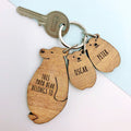 Personalised Personalised This Papa Bear Belongs To Keyring Set