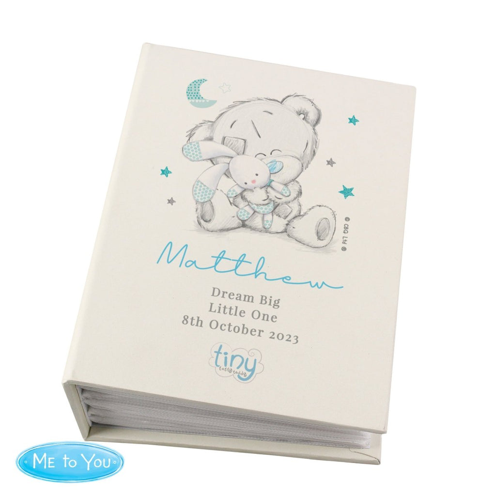 Personalised Tiny Tatty Teddy Blue 6x4 Inch Photo Album With Sleeves