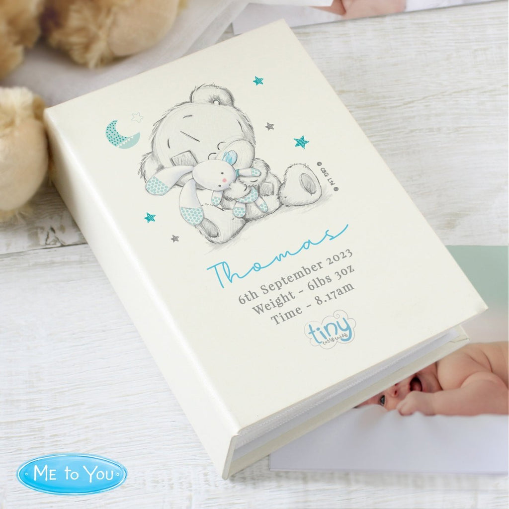 Personalised Tiny Tatty Teddy Blue 6x4 Inch Photo Album With Sleeves