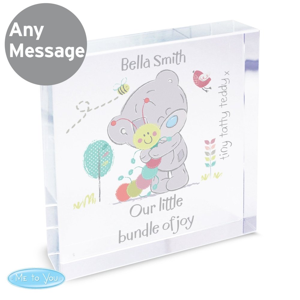 Personalised Tiny Tatty Teddy Cuddle Bug Large Crystal Token