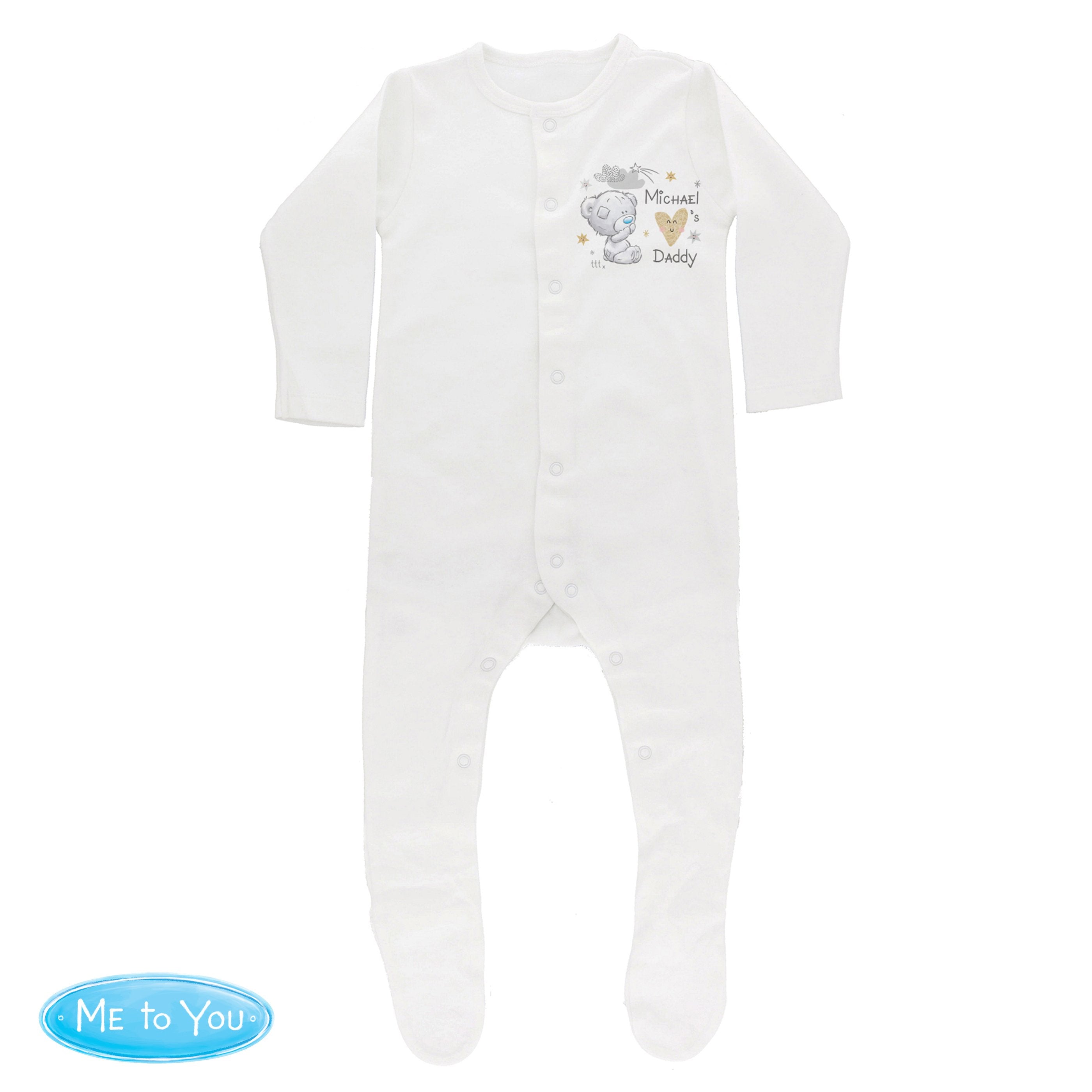 Personalised Tiny Tatty Teddy I Heart 0-3 Months Babygrow
