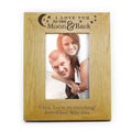 Personalised 'to The Moon And Back' 6x4 Inch Oak Finish Photo Frame