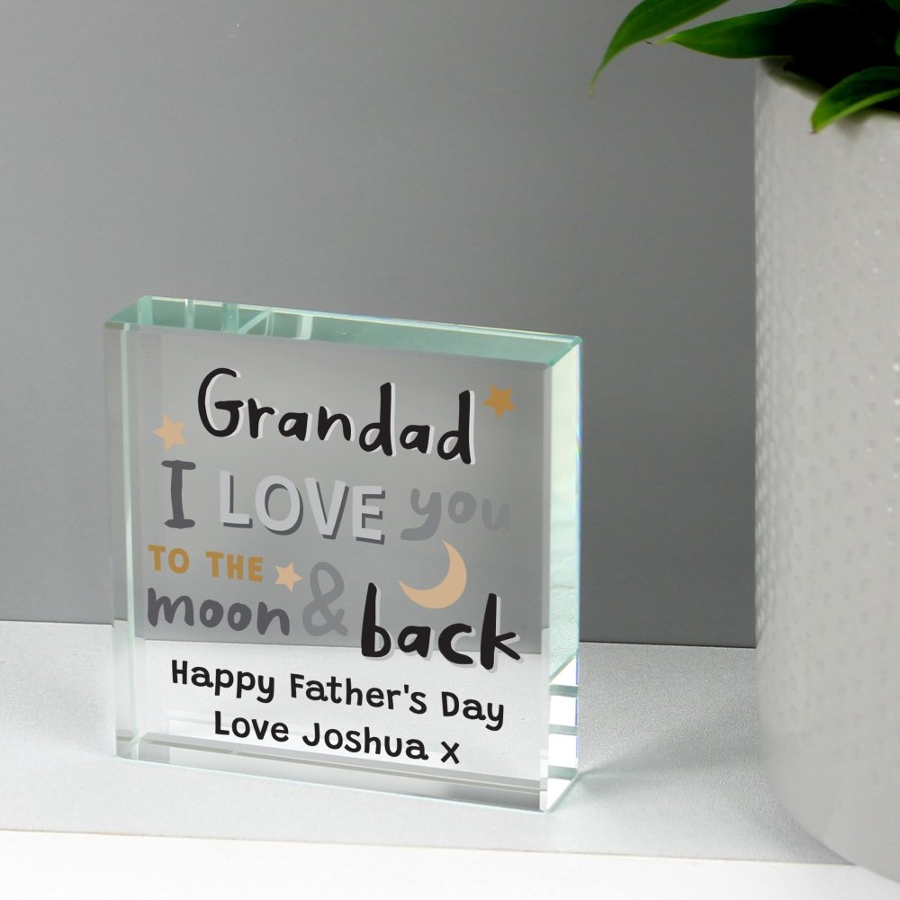 Personalised To The Moon And Back Crystal Token