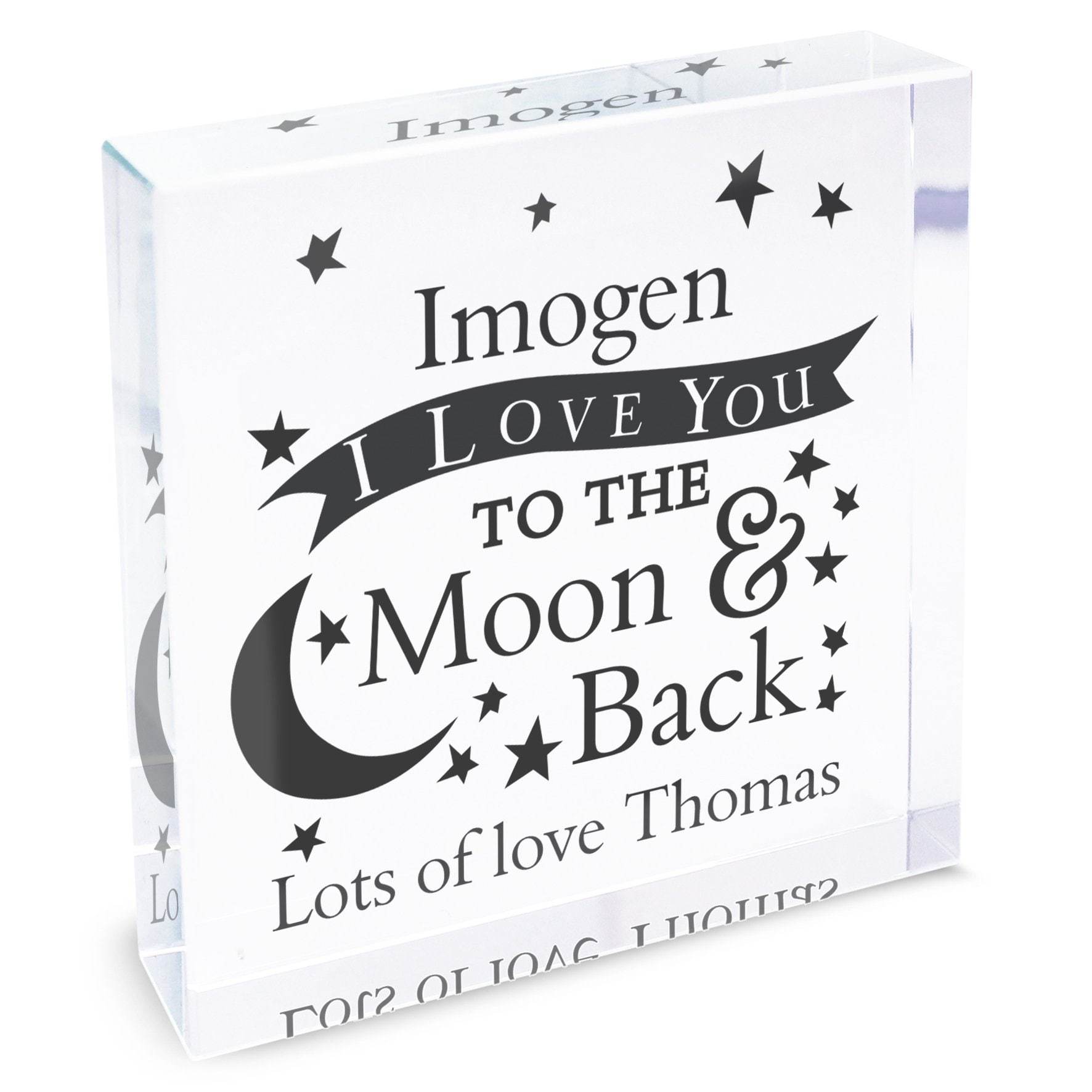 Personalised To The Moon And Back... Large Crystal Token