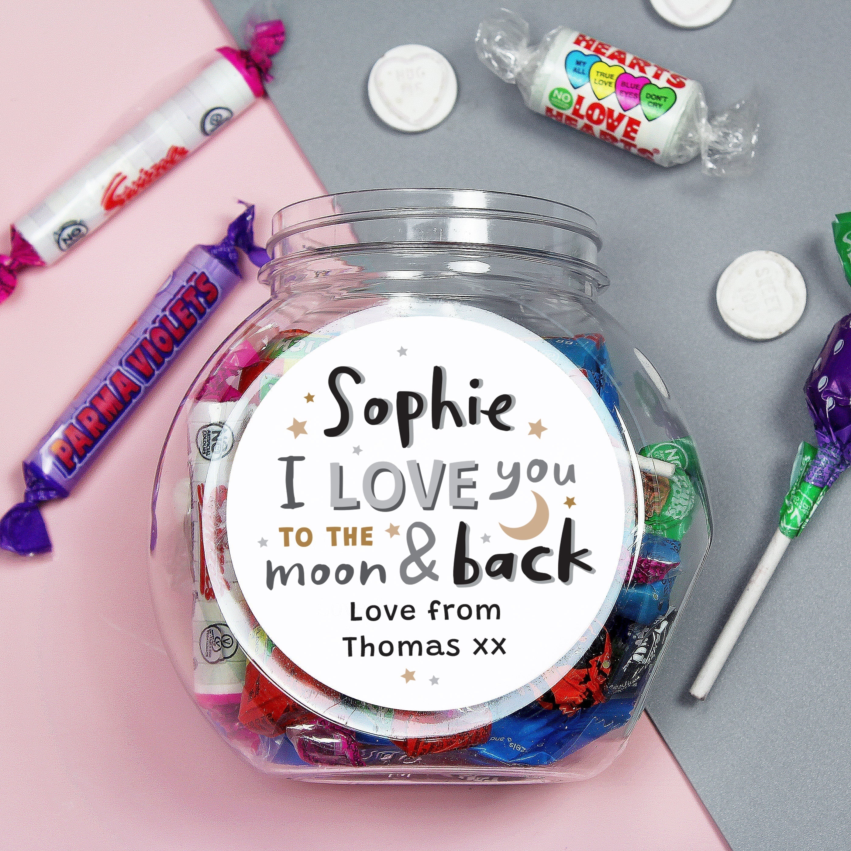 Personalised To The Moon And Back Sweet Jar