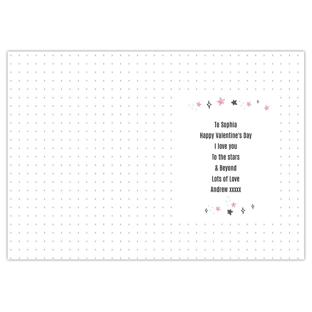 Personalised To The Moon & Back Pink Card