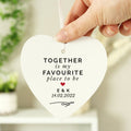 Personalised Together Is My Favorite Place Wooden Heart Decoration