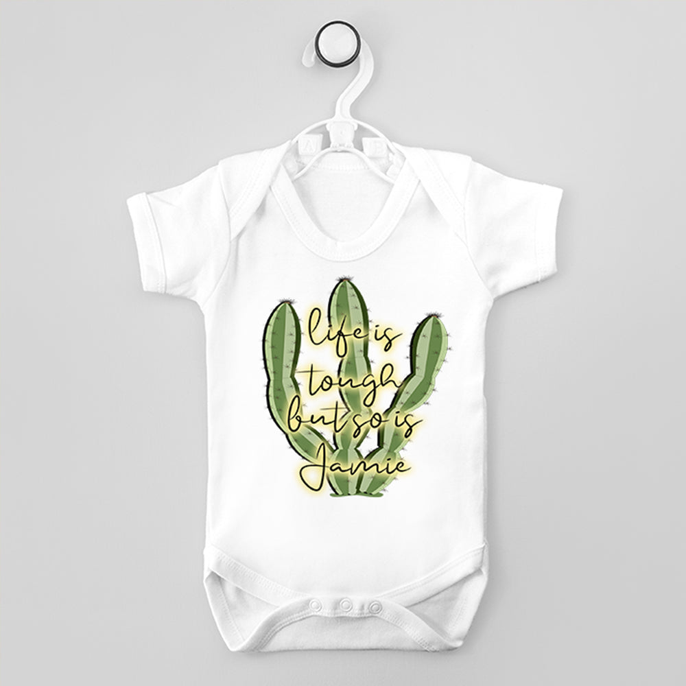 Personalised Personalised Tough as Cactus Baby Grow