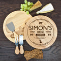 Personalised Traditional Round Cheese Board Set
