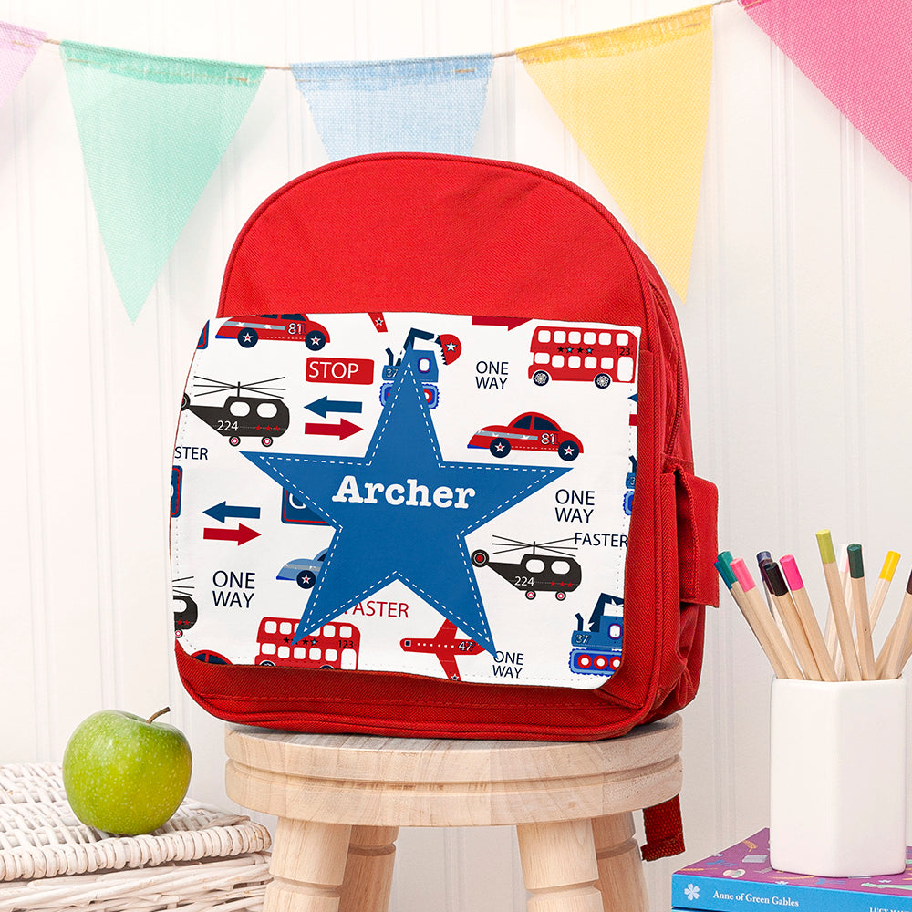 Personalised Personalised Transport Themed Rucksack