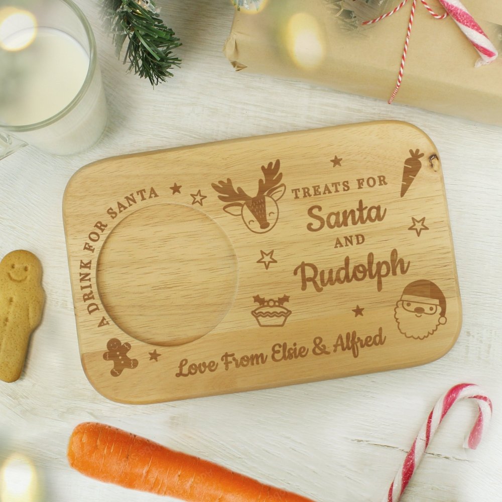 Personalised Treats For Santa Coaster Tray