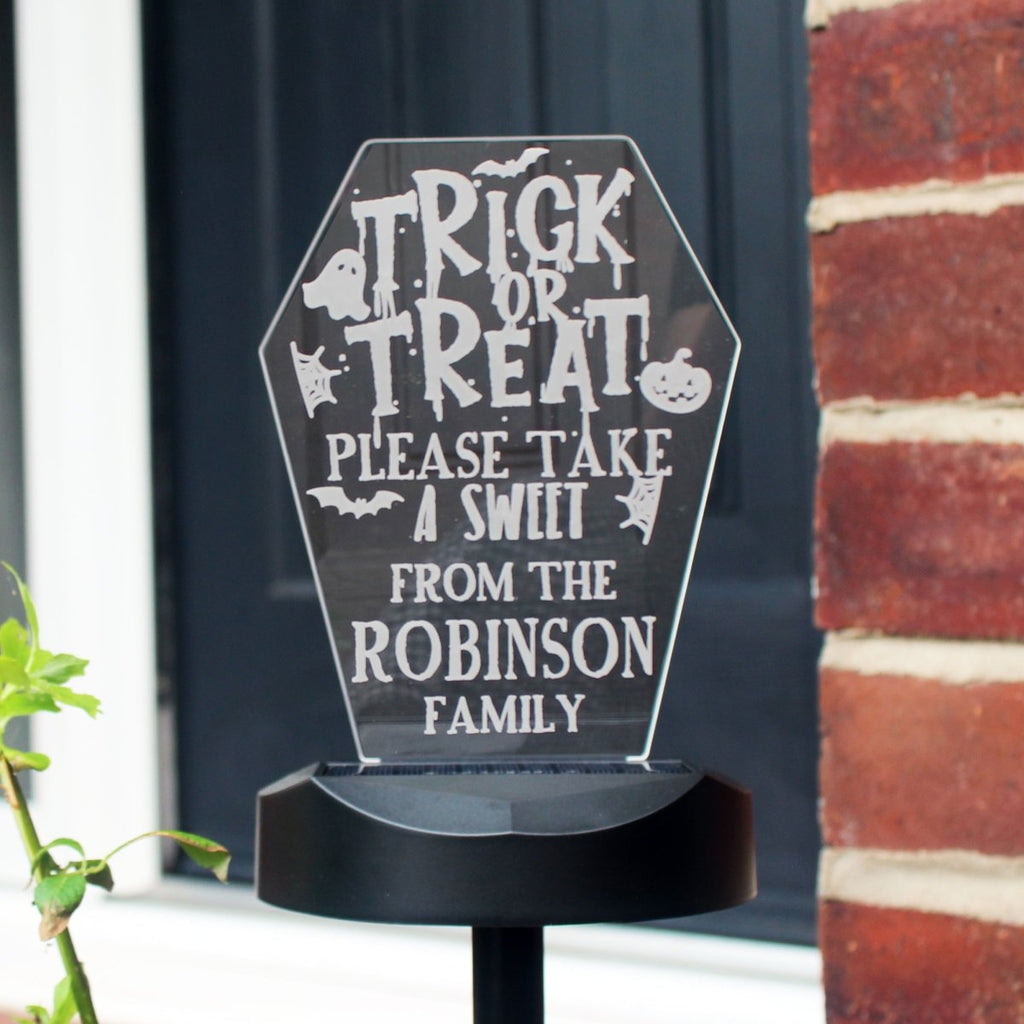 Personalised Trick Or Treat Halloween Solar Light