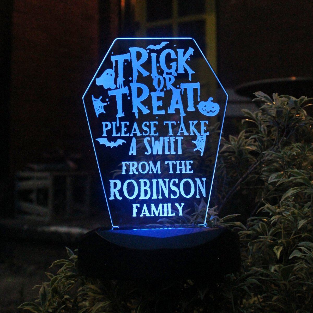 Personalised Trick Or Treat Halloween Solar Light