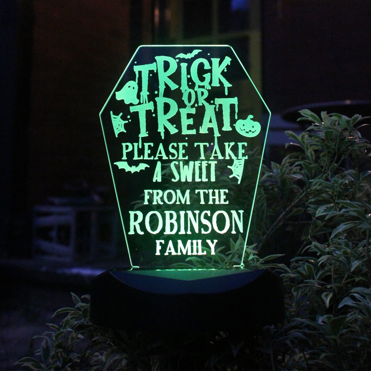 Personalised Trick Or Treat Halloween Solar Light