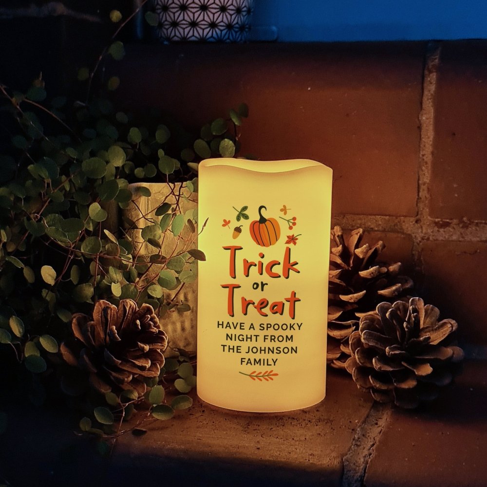 Personalised Trick Or Treat LED Candle