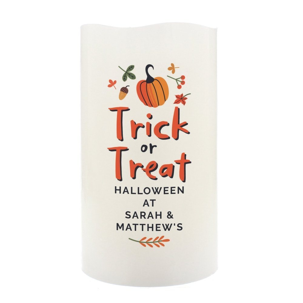 Personalised Trick Or Treat LED Candle