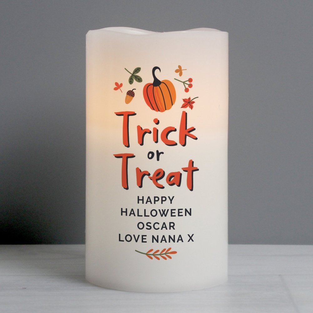 Personalised Trick Or Treat LED Candle