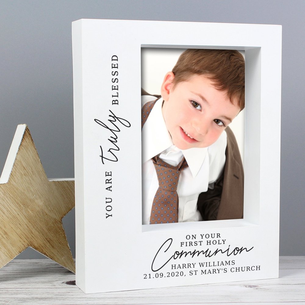 Personalised 'truly Blessed' First Holy Communion 5x7 Inch Box Photo Frame