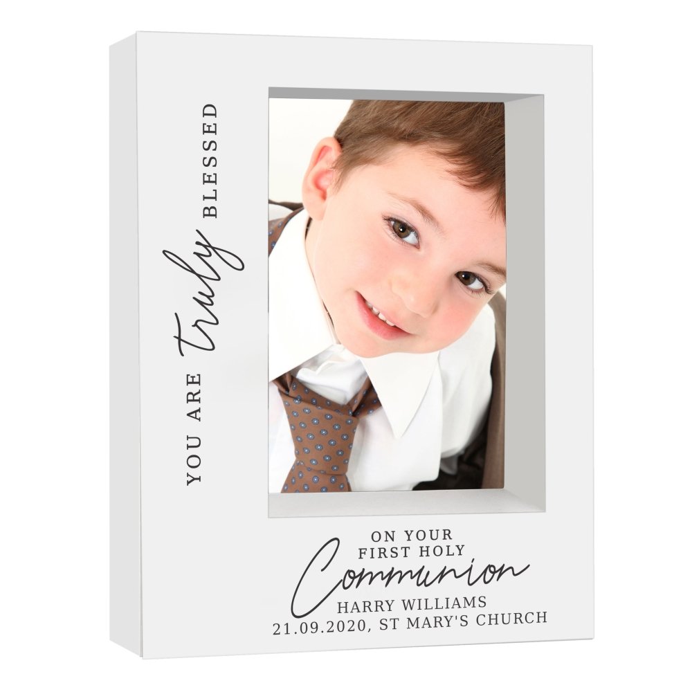 Personalised 'truly Blessed' First Holy Communion 5x7 Inch Box Photo Frame