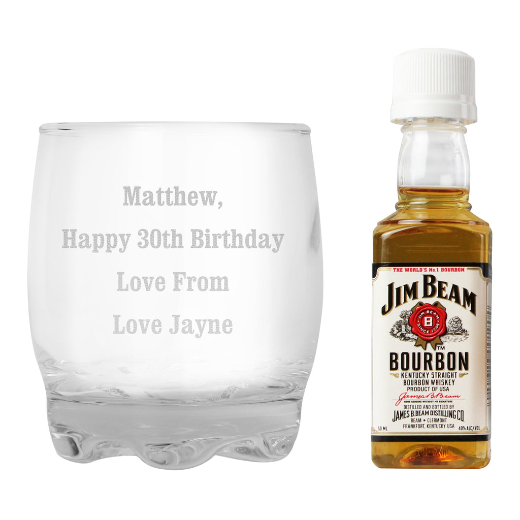 Personalised Tumbler And Jim Beam Miniature Set