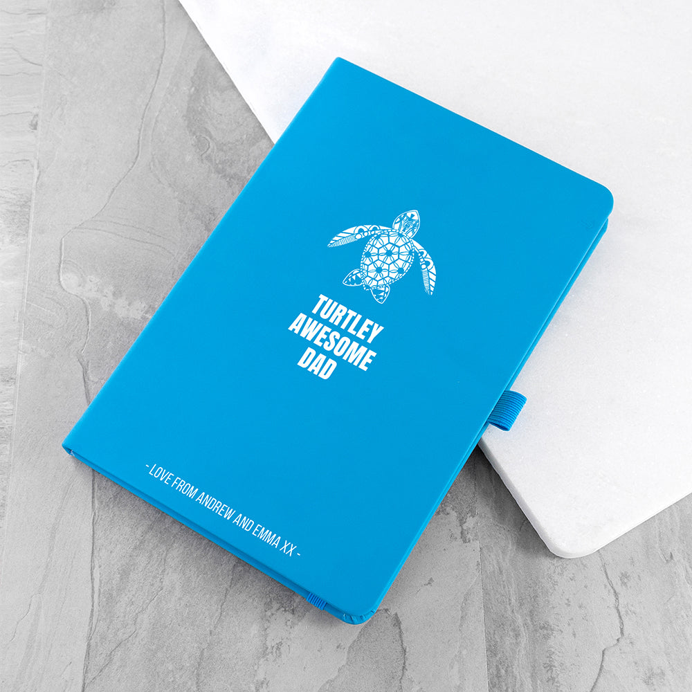 Personalised Personalised Turtley Awesome Dad  A5 Notebook