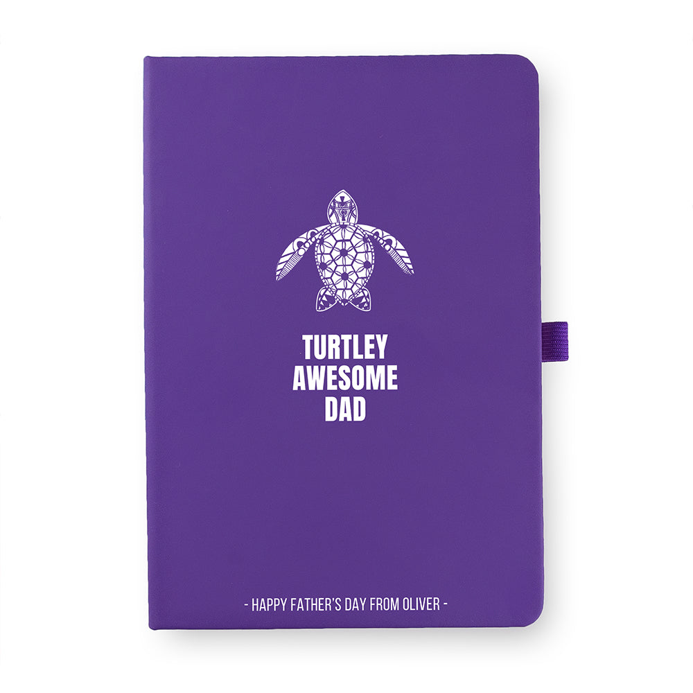 Personalised Personalised Turtley Awesome Dad  A5 Notebook