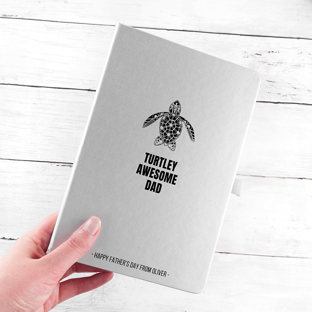 Personalised Personalised Turtley Awesome Dad  A5 Notebook
