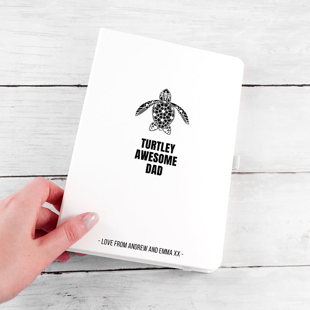 Personalised Personalised Turtley Awesome Dad  A5 Notebook