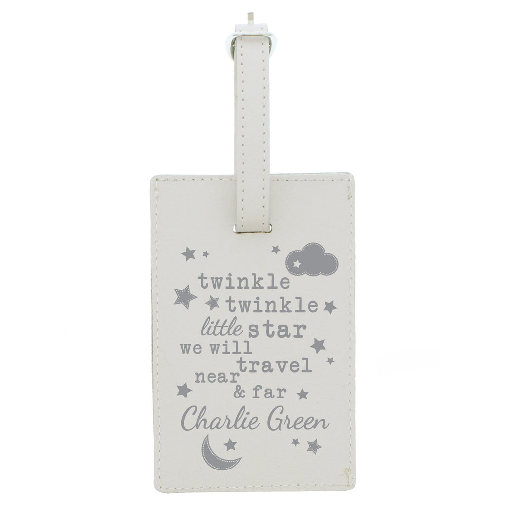 Personalised Twinkle Twinkle Cream Luggage Tag