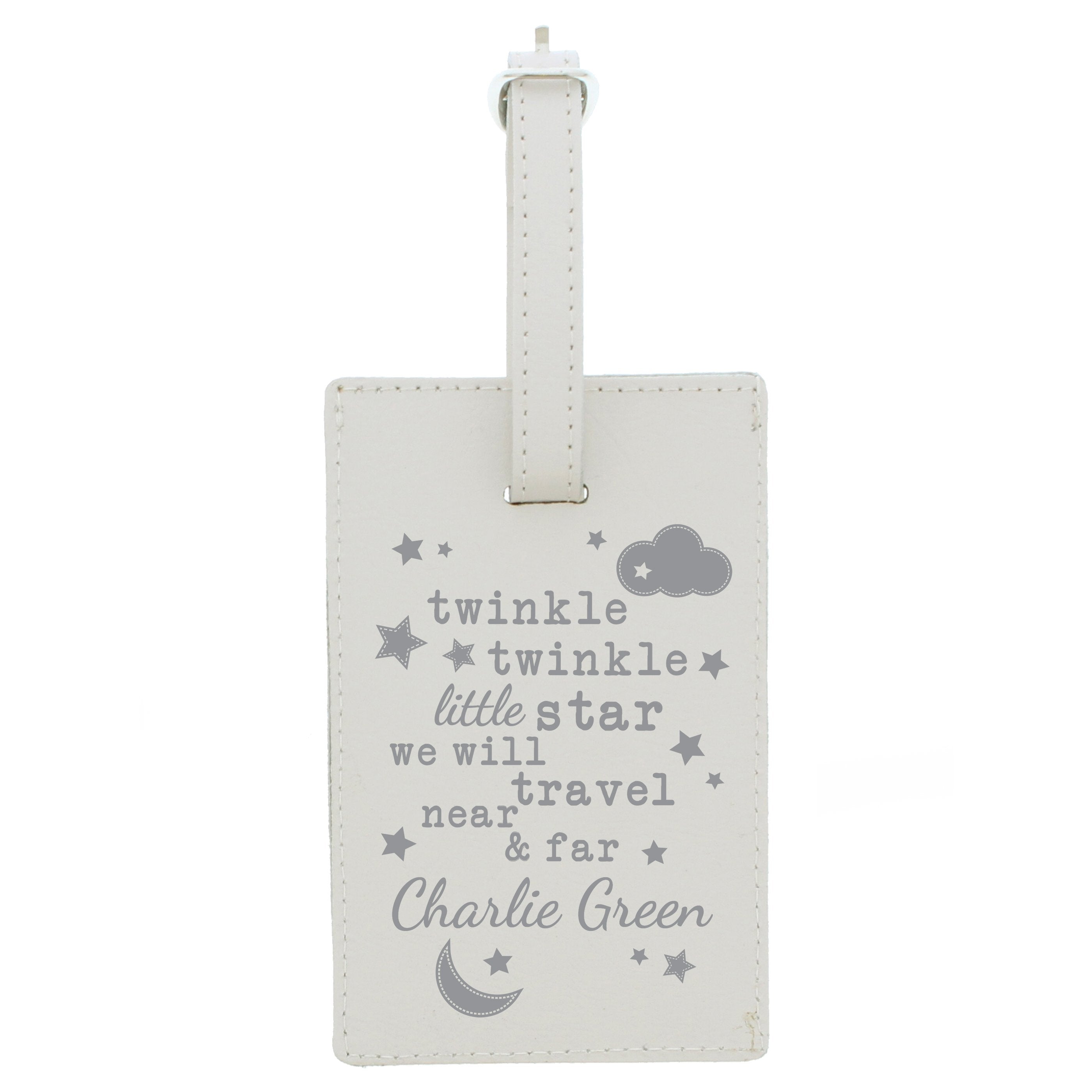 Personalised Twinkle Twinkle Cream Luggage Tag
