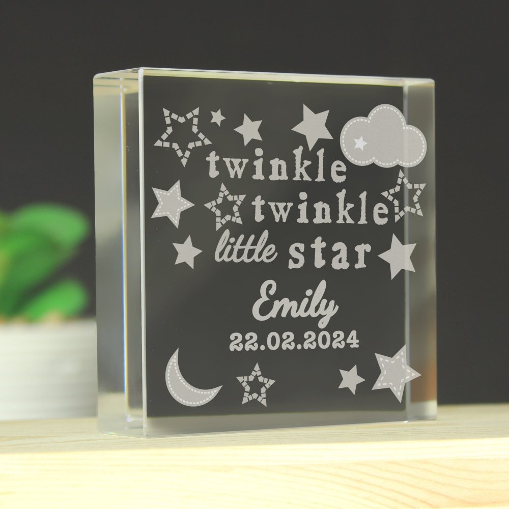 Personalised Twinkle Twinkle Large Crystal Token
