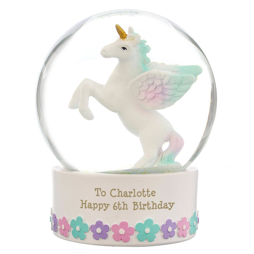 Personalised Unicorn Snow Globe