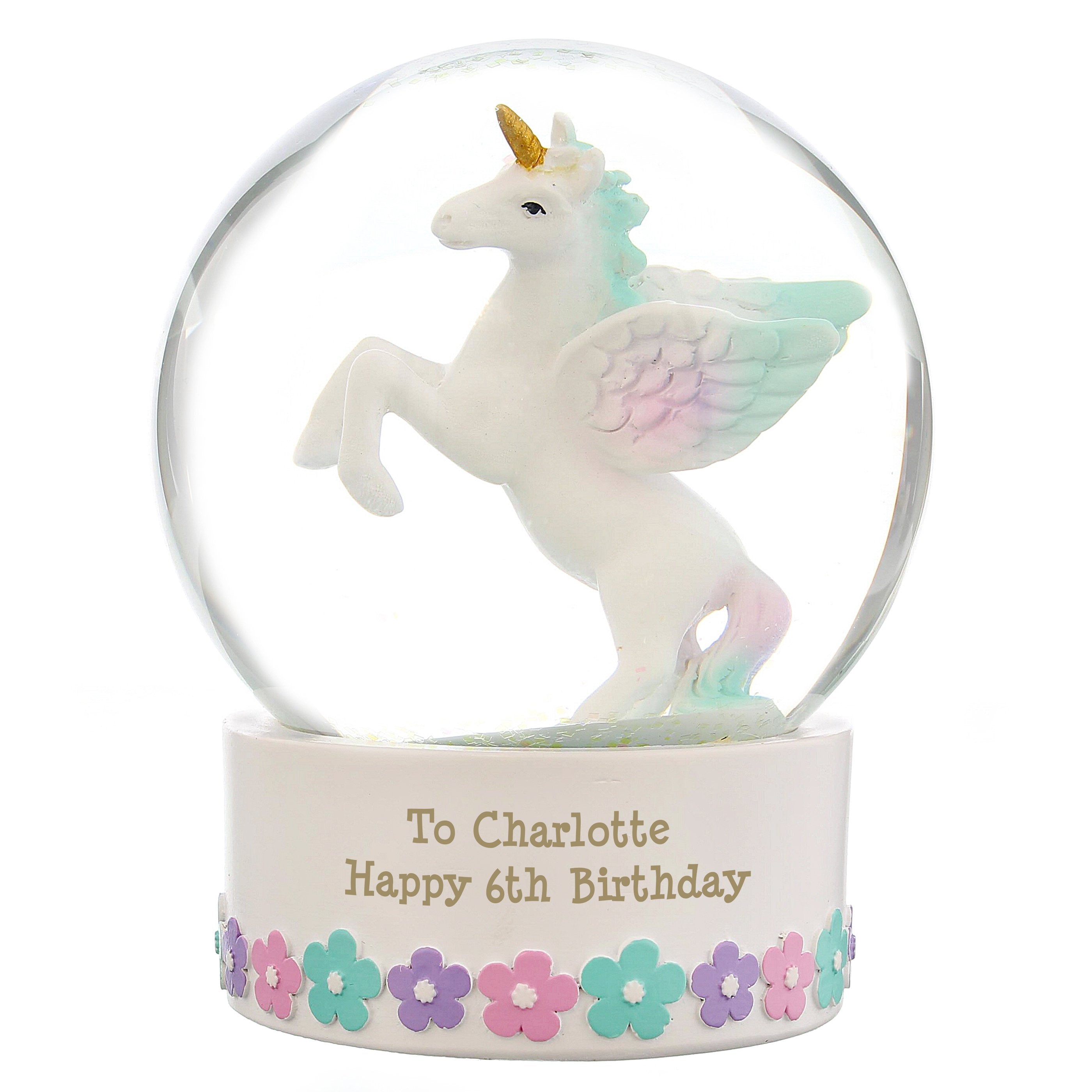 Personalised Unicorn Snow Globe