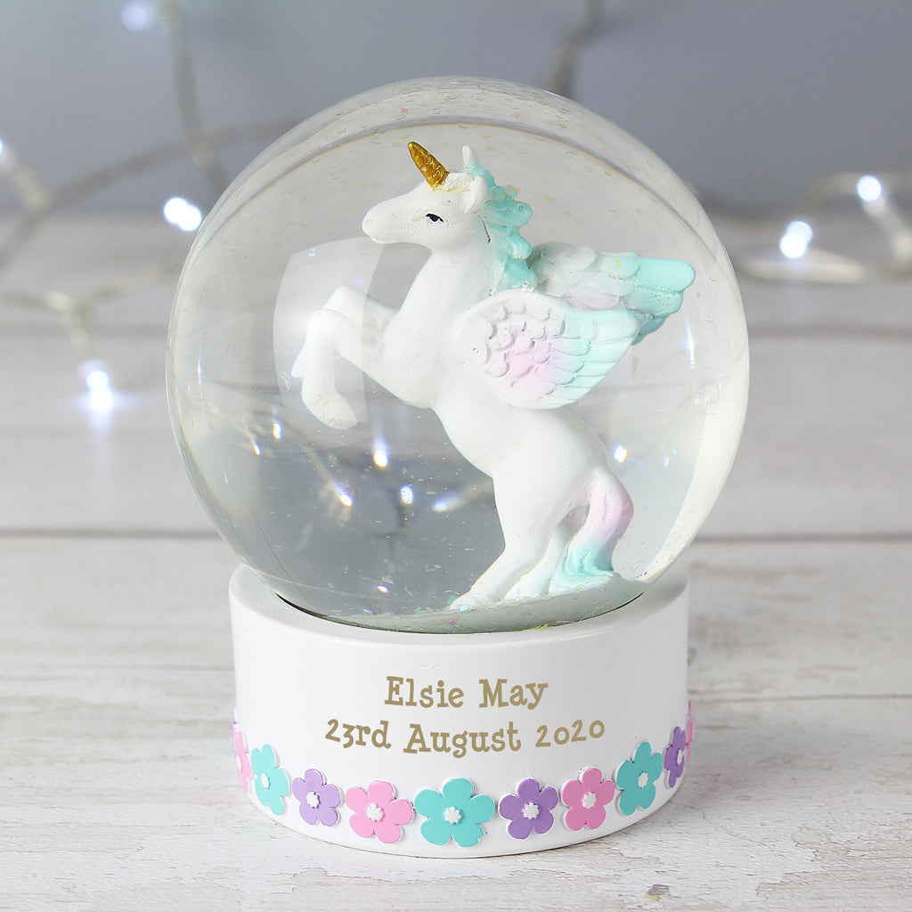 Personalised Unicorn Snow Globe