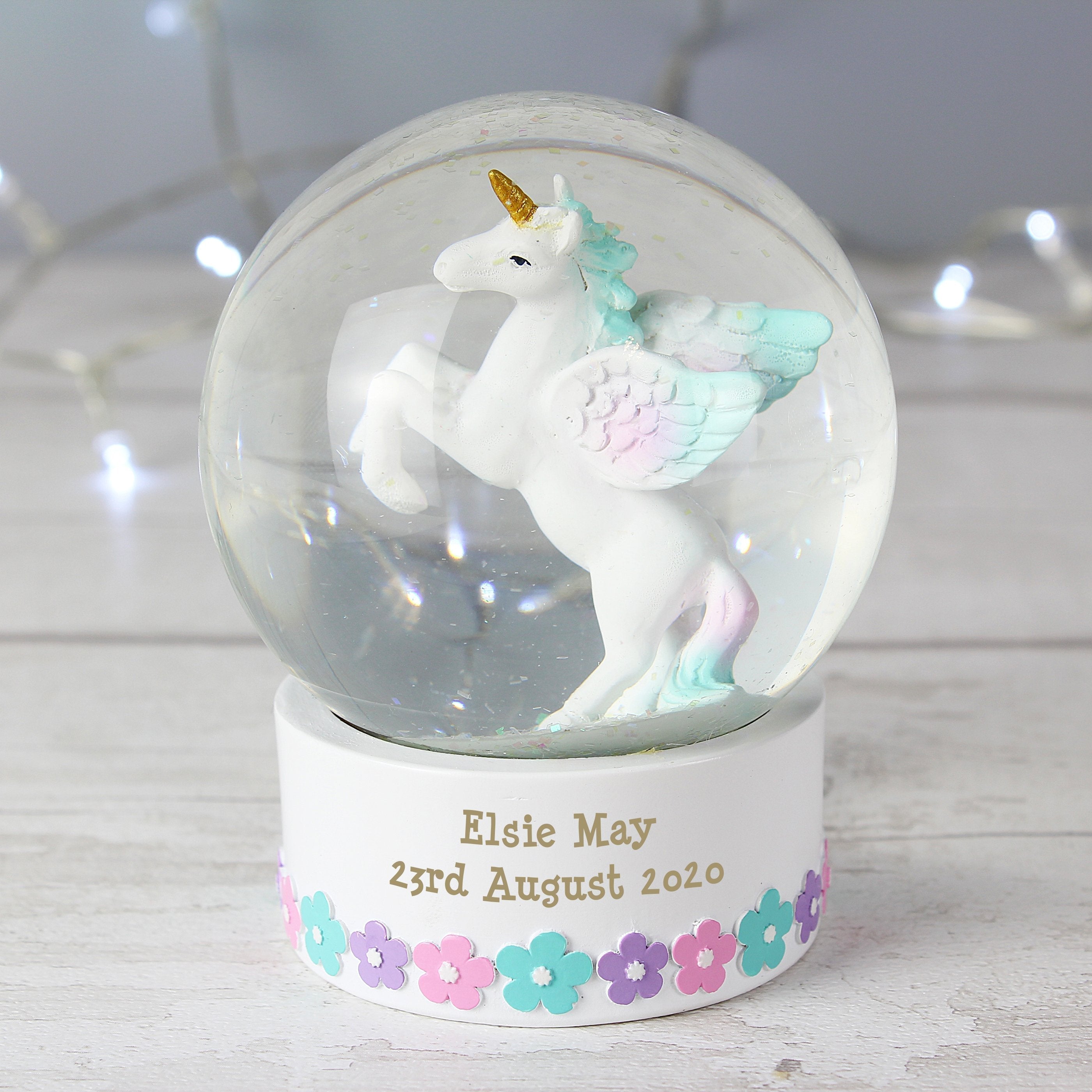 Personalised Unicorn Snow Globe