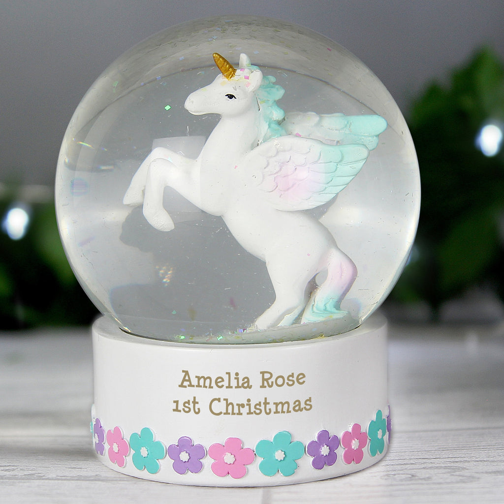 Personalised Unicorn Snow Globe