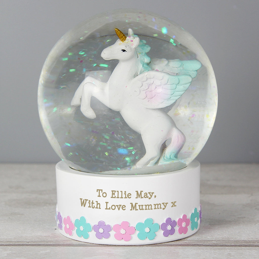 Personalised Unicorn Snow Globe