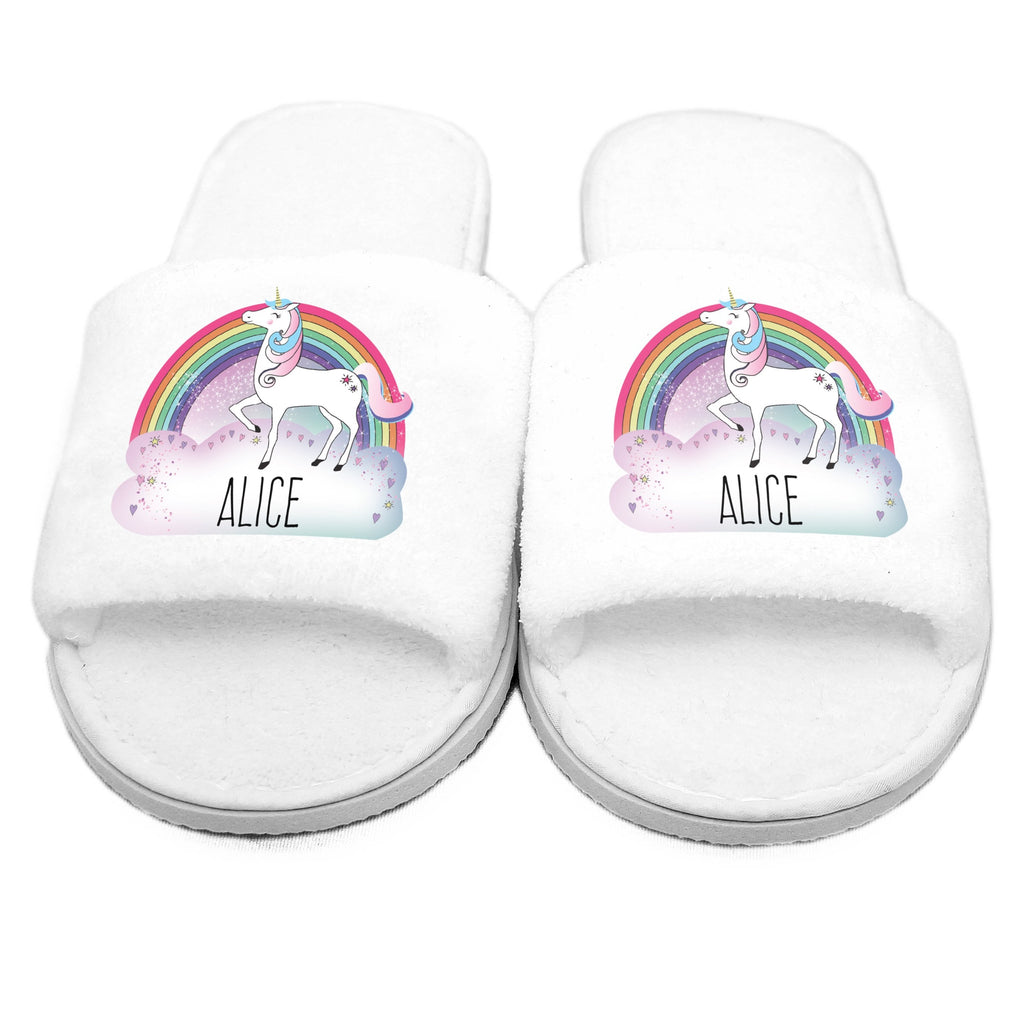 Personalised Unicorn Velour Slippers