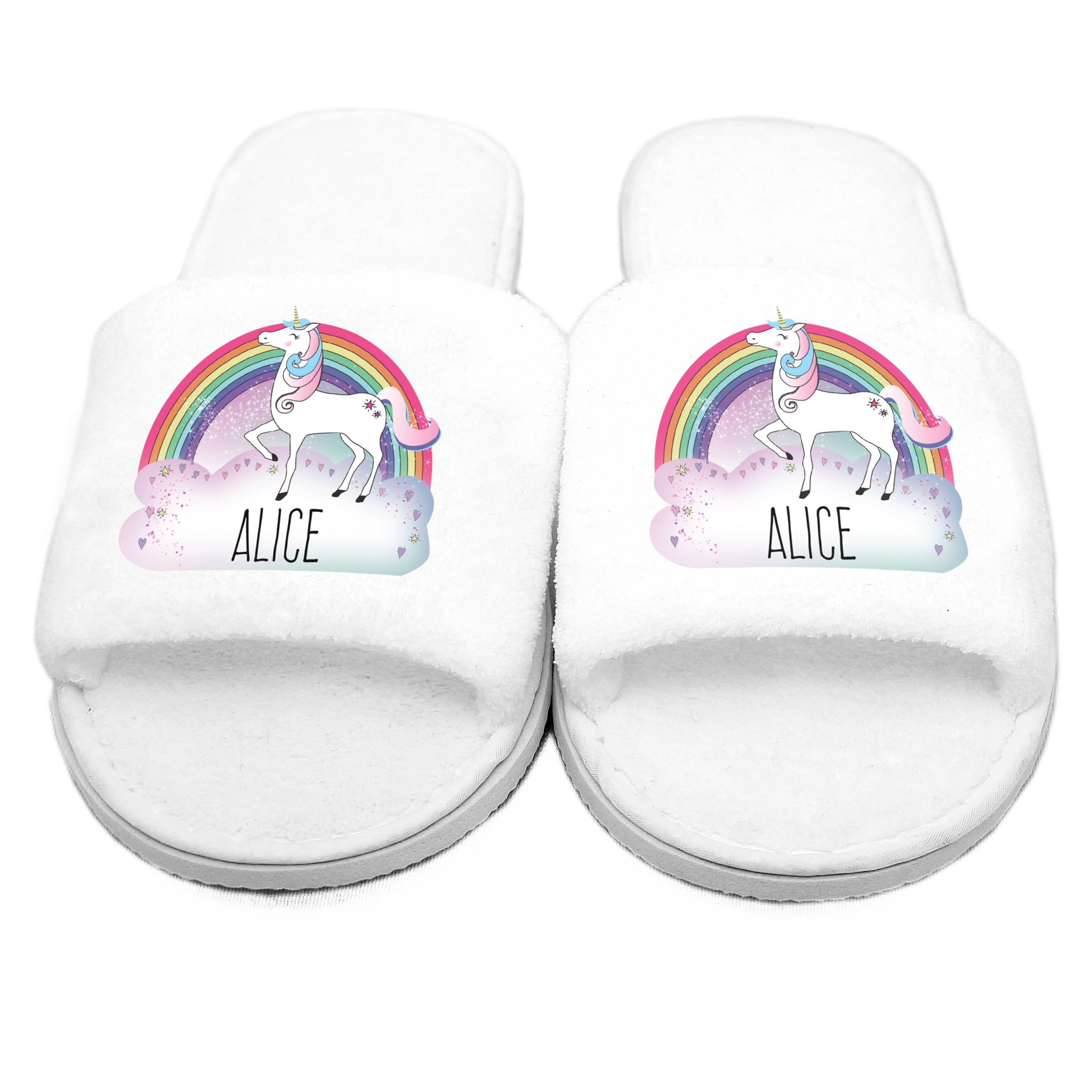 Personalised Unicorn Velour Slippers