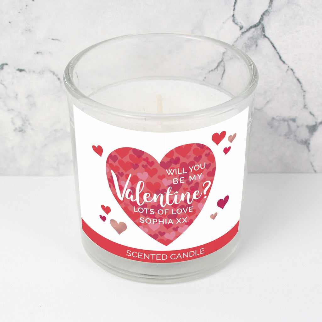 Personalised Valentine's Day Confetti Hearts Scented Jar Candle