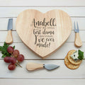Personalised Valentine's Best Damn Decision Heart Cheese Board