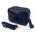 Personalised Personalised Vegan Leather Crossbody Bag in Navy
