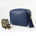 Personalised Personalised Vegan Leather Crossbody Bag in Navy
