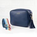 Personalised Personalised Vegan Leather Crossbody Bag in Navy