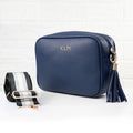Personalised Personalised Vegan Leather Crossbody Bag in Navy