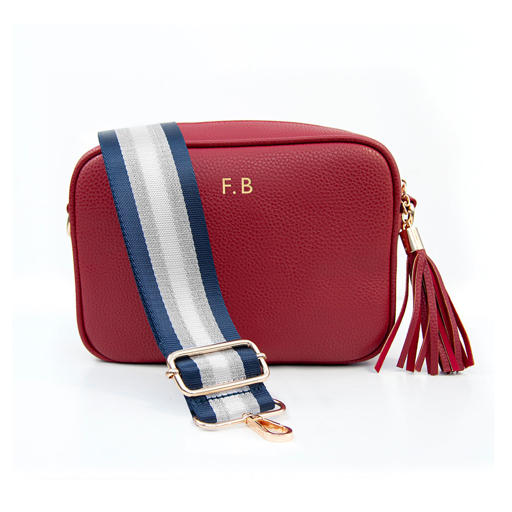 Personalised Personalised Vegan Leather Crossbody Bag in Red