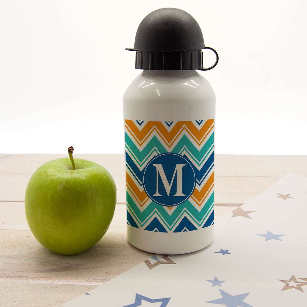 Personalised Vibrant Zig Zag Water Bottle