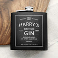 Personalised Vintage Gin Hip Flask