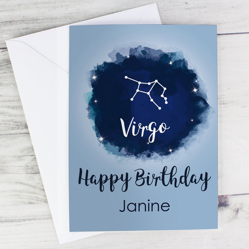 Personalised Virgo Zodiac Star Sign Card (August 23rd - September 22nd)