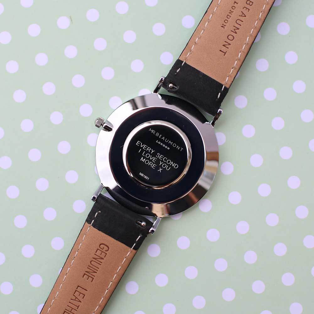Personalised Watch Mr Beaumont Men's Grey Gold Bezel Watch